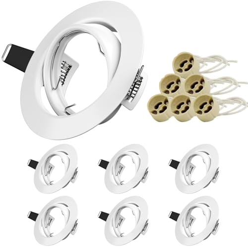 LED Einbaustrahler 230V Rahmen, Einbaustrahler Rahmen Schwenkbar mit GU10 Fassung 30° Schwenkbar Aluminium Deckenspots für LED oder Halogen Leuchtmittel Ausschnitt Ø70-80mm LED Einbaustrahler 230V Rahmen, Einbaustrahler Rahmen Schwenkbar mit GU10 Fassung 30° Schwenkbar Aluminium Deckenspots für LED oder Halogen Leuchtmittel Ausschnitt Ø70-80mm von ACELIFE