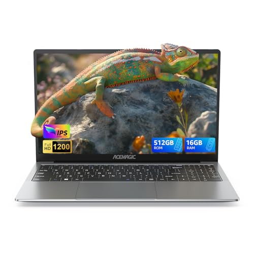 ACEMAGIC 16 Zoll FHD Display Laptop, Quad-Core N-95 Prozessor bis zu 3.4GHz（Beat N5095） Notebook-Computer, 16GB DDR4 512GB SSD Notebook-Computer mit Metallgehäuse Unterstützung WiFi, BT5.0, 3*USB3.2 von ACEMAGIC
