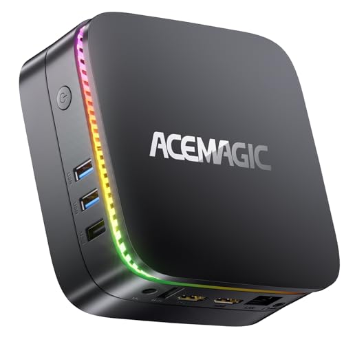 ACEMAGIC AK1Plus Mini PC, 12th Gen Ιntel Alder Lake Ν95 (up to 3.40 Ghz), 16GB DDR4 512GB SSD Mini Computer with Win 11 Pro | WiFi 5 | BT 4.2 | 4K UHD | RGB | RJ45, for Office Home Theatre von ACEMAGIC