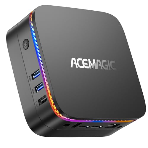 ACEMAGIC AK1Plus Mini PC, 12th Gen Ιntel Alder Lake Ν95 (up to 3.40 Ghz), 16GB DDR4 1TB M.2 SSD Mini Computer with Win 11 Pro | WiFi 5 | BT 4.2 | 4K UHD | RGB | RJ45, for Office Home Theatre von ACEMAGIC