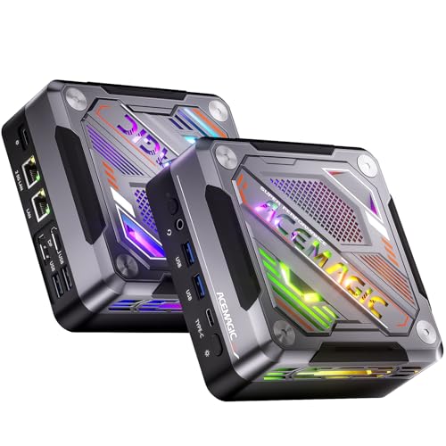 ACEMAGIC AM18 Mini Gaming PC, AMD Ryzen 7 8845HS (8C/16T, bis zu 5.1Ghz), AMD Zen4 Mini PC,32GB DDR5 (5600MHz) 1TB (PCIe4.0) NVME SSD Mini Computer with WiFi6 | 2.5G LAN| 8K UHD | W11 | Type-C von ACEMAGIC