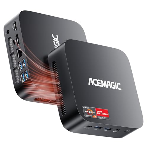 ACEMAGIC K1 Mini PC, AMD Ryzen 5 7430U (Äquivalent zu 5850U, 6C/12T, Bis zu 4.3Ghz),32GB DDR4 512GB M.2 SSD Windows 11 Pro Mini PC, Mini Computer with WiFi 6 | BT 5.2 | 4K Triple Display | Type-C von ACEMAGIC