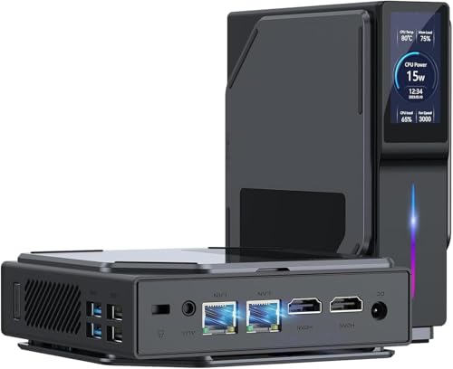 ACEMAGIC S1 Mini PC Vertikal W-11 mit LCD Bildschirm Ιntel Alder Lake-N97(Biz zu 3,6GHz),16GB DDR4+512GB M.2 NVMe SSD Mini Computer für Büro,4K@60Hz UHD Dual Display/WiFi6/BT5.2/Dual-LAN von ACEMAGIC