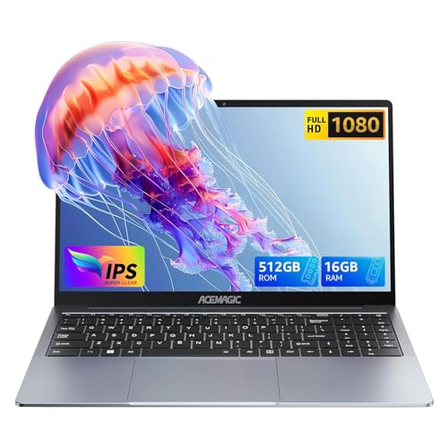 ACEMAGIC Neueste 15.6“ Laptop für Studenten und Unternehmen, Quad-Core N-95 Prozessor bis zu 3.4GHz（Beat N5095） Laptop Computer,16GB DDR4 512GB SSD Notebook Computer mit Metallgehäuse Unterstützung Wi von ACEMAGIC