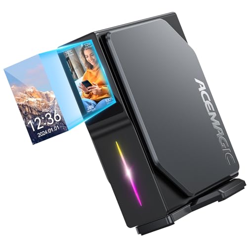 ACEMAGIC S1 Mini PC W-11 Ιntel Alder Lake-N97(Biz zu 3,6GHz) mit LCD Bildschirm,16GB DDR4+512GB M.2 NVMe SSD Mini Computer für Büro,Micro PC 4K@60Hz UHD Dual Display/WiFi6/BT5.2/Dual-LAN von ACEMAGIC