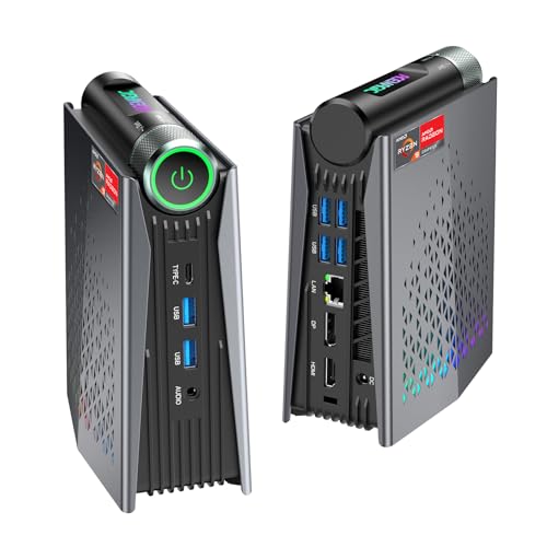 RGB Mini PC Шin11, AMD Ryzen 9 6900HX (bis zu 4,9 GHz),16GB DDR5 512GB NVME PCIe3.0 SSD, Radeon 680M Micro Desktop Computer Für Bussiness/Office/Light Gaming Einstellbar in 3-Modi|WIFI6|Dual Lüfter von ACEMAGICIAN
