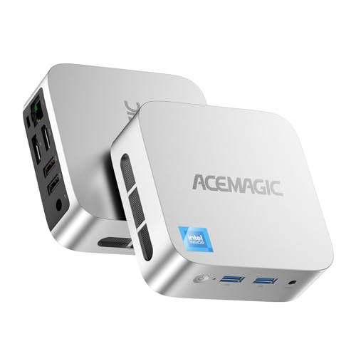 ACEMAGICIAN V1 Mini PC,12th Gen Ιntel Alder Lake N97 Mini PC (bis zu 3,60 GHz),16GB DDR4 256GB M.2 SSD Mini Computer mit W11 Pro | RJ45 | 4K HDMI+DP | WiFi 5 für Zuhause/Büro/Schule von ACEMAGICIAN