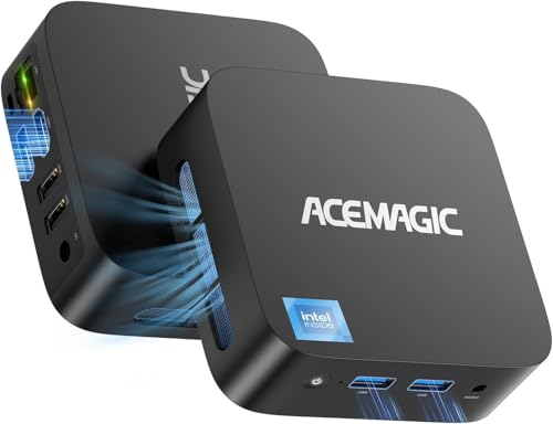 ACEMAGICIAN V1 Mini PC, Ιntel Twin Lake N150 Mini PC (bis zu 3,60 GHz),16GB DDR4 512GB M.2 SSD Micro PC mit W11 Pro | RJ45 | 4K HDMI+DP | WiFi 5 für Zuhause/Büro/Schule von ACEMAGICIAN
