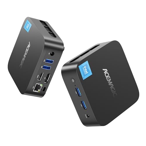 ACEMAGICIAN V1 Mini PC, Ιntel Twin Lake N150 Mini PC (bis zu 3,60 GHz),16GB DDR4 512GB M.2 SSD Mini Computer mit W11 Pro | RJ45 | 4K HDMI+DP | WiFi 5 für Zuhause/Büro/Schule von ACEMAGICIAN