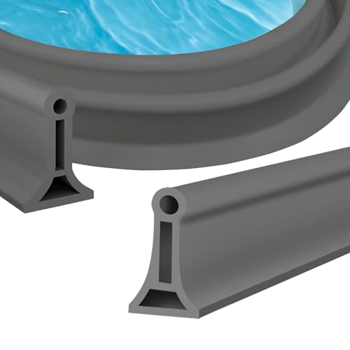 ACESOME 2M Schwallschutzleiste Dusche, Silikonkautschuk Wasserstopper Dusche, Selbstklebend Schwallschutzleiste für Duschschwelle Küchenspüle Badewanne (Grau, 5cm x 3cm (H x B)) von ACESOME ㅤ