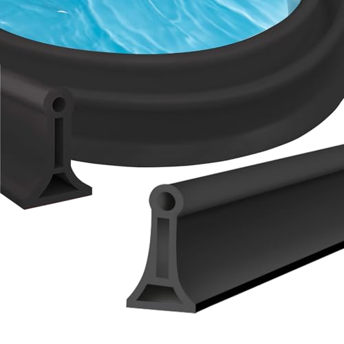 ACESOME 2M Schwallschutzleiste Dusche, Silikonkautschuk Wasserstopper Dusche, Selbstklebend Schwallschutzleiste für Duschschwelle Küchenspüle Badewanne (Schwarz, 4cm x 3cm (H x B)) von ACESOME ㅤ