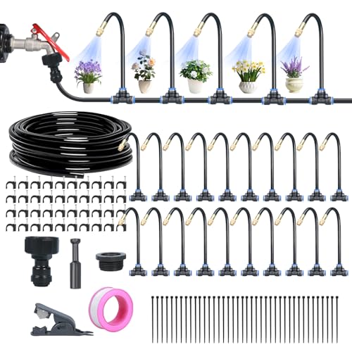 ACESOME Bewässerungssystem Garten, 360° Curved Garden Automatic Irrigation System, Bewässerungsschlauch, Bewässerung hochbeet für Garten, Rasen, Gemüsegarten, Bauernhof (20m-mit Bodenspikes) von ACESOME ㅤ