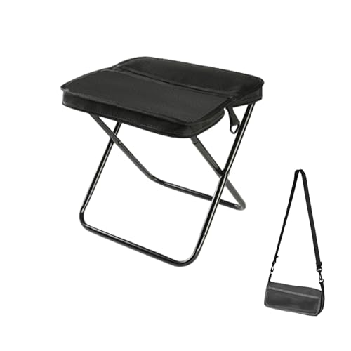 ACESOME Camping Hocker Faltbar 150kg, 29x25x31 cm Zusammenklappbarer Rucksackhocker Mit Lagerung,Klapphocker Tragbar Balkon Hocker Mini Camping, Faltbarer Hocker (Schwarz) von ACESOME ㅤ