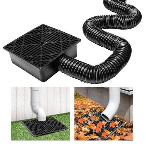 ACESOME Fallrohrverlängerungen Flexibel Set, Fallrohr Verlängerung Flexibel, Fallrohr Schlauch als Regenwassersammler mit PVC Sieb für Fallrohr, Arainagerohr Rohrverlängerung auf 155 cm von ACESOME ㅤ