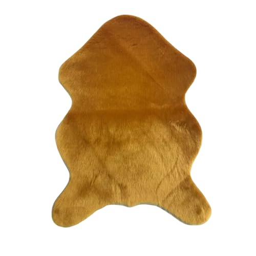 ACESOME Teppich Kunstfell, Faux Lammfell Schaffell Weicher Flauschiger Teppich Kuschelig Wohnzimmer Deko, Nachahmung Wolle Bettvorleger Sofa (Gold, 75 * 120 cm) von ACESOME ㅤ
