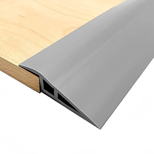 ACESOME Übergangsprofil Selbstklebend, PVC Schwellenrampe, übergangsprofil Höhenausgleich (Geeignete Höhe 12-15mm),Türschwellen Leiste, Boden-Übergangsstreifen zum Abziehen und Aufkleben (Grau, 2m) von ACESOME ㅤ