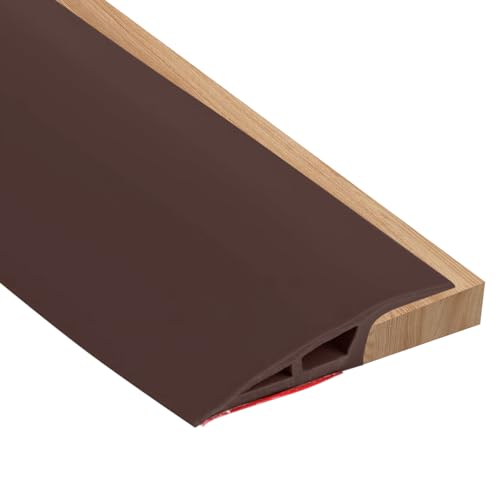 ACESOME Übergangsprofil Selbstklebend, PVC Schwellenrampe, übergangsprofil Höhenausgleich (Geeignete Höhe 12-15mm),Türschwellen Leiste, Boden-Übergangsstreifen zum Abziehen und Aufkleben (Braun, 1m) von ACESOME ㅤ