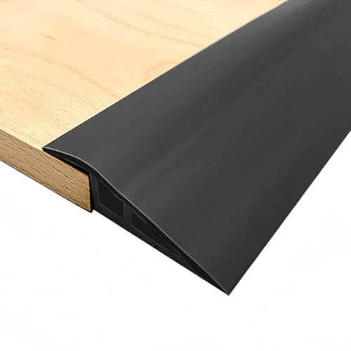 ACESOME Übergangsprofil Selbstklebend, PVC Schwellenrampe, übergangsprofil Höhenausgleich (Geeignete Höhe 12-15mm),Türschwellen Leiste, Boden-Übergangsstreifen zum Abziehen und Aufkleben (Schwarz, 1m) von ACESOME ㅤ