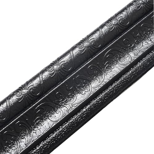 ACESOME Zierleisten Selbstklebend, 3.2m x 8 cm XPE Selbstklebende Zierleiste Bordüre Selbstklebend, Stuckleisten Wand Leisten, Tapetenbordüre Deckenleisten für Flur, Decke, Ecke, Linie (Schwarz) von ACESOME ㅤ