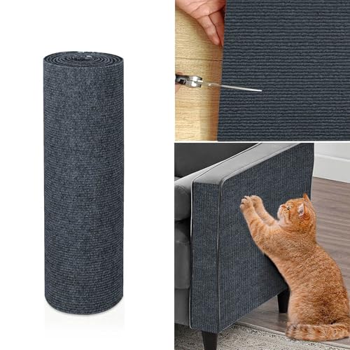 ACETCHS Selbstklebende Kratzmatte 40 × 200 cm Kratzschutz für Sofa & Teppich Kletter-Kratzmatte DIY Beschneidbare Kratzmatte (M) von ACETCHS