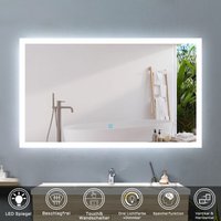 100 x 60 cm led Spiegel+Beschlagfrei+3 Lichtfarben Dimmbar+Farbtemperatur und Helligkeit Memory Funktion von ACEZANBLE