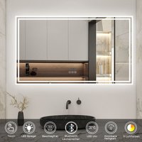 120 x 70 cm Beschlagfrei+3 Lichtfarben Dimmbar+Bluetooth+Uhr+LED Memory Funktion 120 x 70 cm Beschlagfrei+3 Lichtfarben Dimmbar+Bluetooth+Uhr+LED Memory Funktion von ACEZANBLE