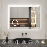 80 x 60 cm Beschlagfrei+3 Lichtfarben Dimmbar+Bluetooth+Uhr+3x Vergrerung Schminkspiegel+LED Memory Funktion 80 x 60 cm Beschlagfrei+3 Lichtfarben Dimmbar+Bluetooth+Uhr+3x Vergrerung Schminkspiegel+LED Memory Funktion von ACEZANBLE