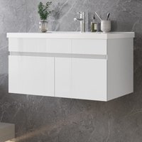 Acezanble - Badmbel Set Waschtisch mit Unterschrank Waschbecken Unterschrank 80cm Wei, ohne Seitenschrnke von ACEZANBLE