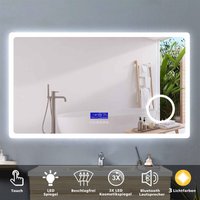 Acezanble - Badspiegel mit Beleuchtung Badezimmerspiegel Wandspiegel Lichtspiegel Beschlagfrei Bluetooth 3 Lichtfarben Dimmbar Kosmetikspiegel led von ACEZANBLE