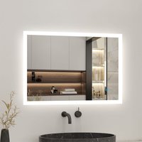 Spiegel mit beleuchtung 80x60cm - Kaltweiß+Touch+Beschlagfrei von ACEZANBLE