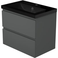 Badmbel Set 60cm Eiche Selbstmontage SCHWARZ Becken von ACEZANBLE