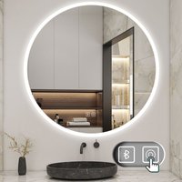 Badspiegel Badezimmerspiegel Rund Spiegel Badspiegel mit Beleuchtung Beschlagfrei Bluetooth Dimmbar LED Memory Funktion 70cm von ACEZANBLE