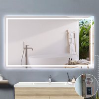 Acezanble - Badspiegel led Wandspiegel Badezimmerspiegel Tastenschalter Antibeschlag 120x70cm Kaltwei/Neutralwei/Warmwei dimmbar von ACEZANBLE
