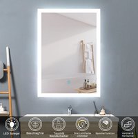 Badspiegel mit Beleuchtung Badezimmerspiegel Wandspiegel Lichtspiegel 50 x 70 cm Beschlagfrei 3 Lichtfarben Dimmbar led Memory Funktion von ACEZANBLE