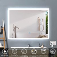 Badspiegel mit Beleuchtung Badezimmerspiegel Wandspiegel Lichtspiegel 80 x 60 cm Beschlagfrei 3 Lichtfarben Dimmbar led Memory Funktion von ACEZANBLE