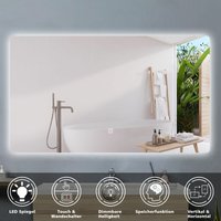 Badspiegel mit Beleuchtung LED Badezimmerspiegel Wandspiegel Kaltwei Dimmbar, LED Memory Funktion 100 x 80 cm Badspiegel mit Beleuchtung LED Badezimmerspiegel Wandspiegel Kaltwei Dimmbar, LED Memory Funktion 100 x 80 cm von ACEZANBLE