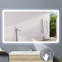 LED Wandspiegel Induktion Badspiegel Badezimmerspiegel Beleuchtung nur Kaltwei Einstellbare Helligkeit 140x80cm von ACEZANBLE