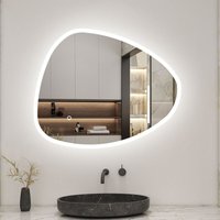 Acezanble - led Badspiegel unregelmiger Spiegel Beleuchtung Flurspiegel Wandspiegel Badezimmerspieg künstlerisch Touch + Beleuchtung 3 Farben Dimmbar von ACEZANBLE