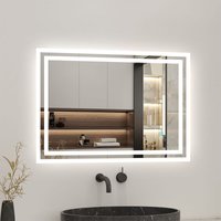 Spiegel mit beleuchtung 60x50cm - Kaltweiß+Touch+Beschlagfrei von ACEZANBLE