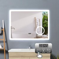 Wandspiegel Badezimmerspiegel LED Badspiegel Touch Beschlagfrei+Uhr+Bluetooth+Kosmetikspiegel+3 Farben Dimmbar+LED Memory Funktion 70 x 50 cm Wandspiegel Badezimmerspiegel LED Badspiegel Touch Beschlagfrei+Uhr+Bluetooth+Kosmetikspiegel+3 Farben Dimmbar+LED Memory Funktion 70 x 50 cm von ACEZANBLE