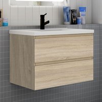 Waschtischunterschrank Selbstmontage 100cm Eiche von ACEZANBLE