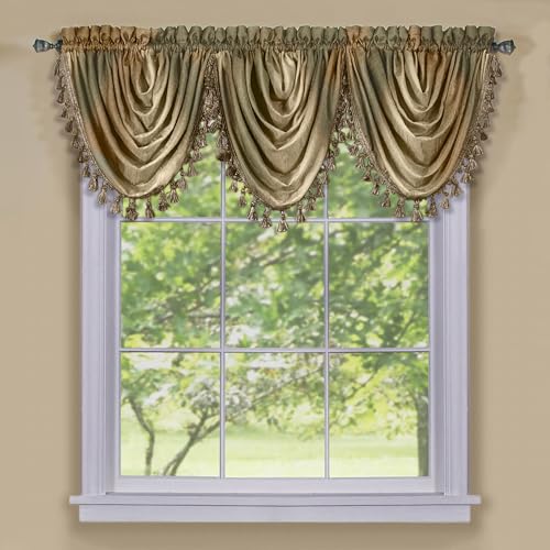 Achim Home Furnishings, Earth Ombre Waterfall Valance von ACHIM