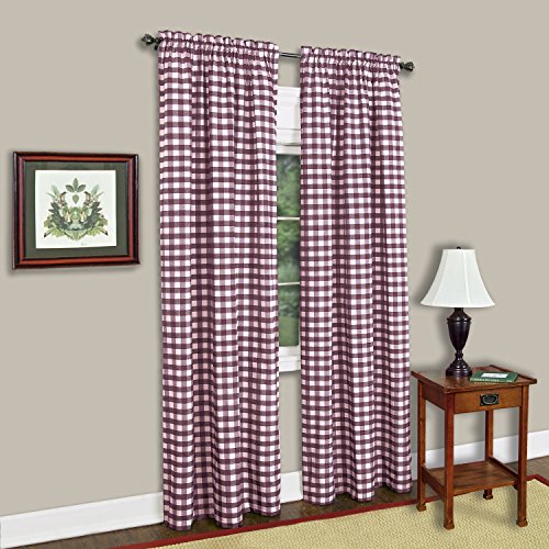 Achim Home Furnishings Buffalo Check Curtain Panel, 42-Zoll von 84-Zoll, Burgund von ACHIM