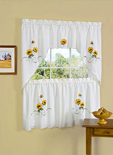 Verzierte Stufen- und Girlande-Fenstervorhang-Set 147 cm Breite, 91 cm Länge – Sonnenschein-Lichtdurchlässige Polyester-Vorhänge für Küche, Schlafzimmer, Wohnzimmer und Esszimmer von Achim Home Verzierte Stufen- und Girlande-Fenstervorhang-Set 147 cm Breite, 91 cm Länge – Sonnenschein-Lichtdurchlässige Polyester-Vorhänge für Küche, Schlafzimmer, Wohnzimmer und Esszimmer von Achim Home von ACHIM