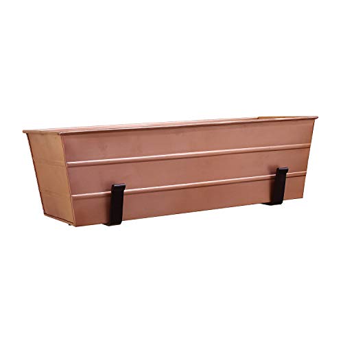 ACHLA DESIGNS C-20C-WM Wand-Fensterbox mit Halterungen, Kupfer, Blumendesign, mittelgroß von Achla Designs