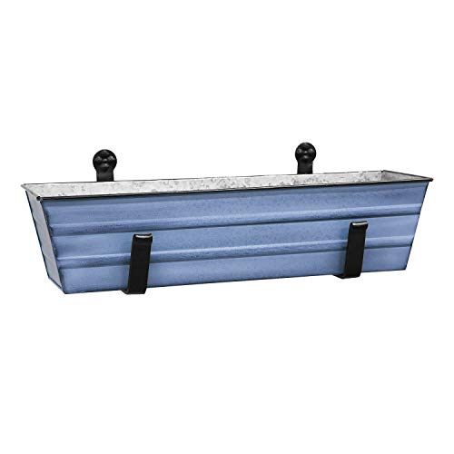 Achla Designs C-08NB-WM Blumenkasten mit Klammern, Blumenmotiv, Blau von Achla Designs