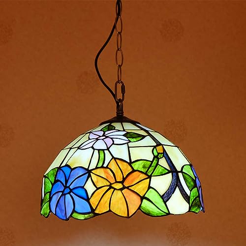 ACMHNC Tiffany Pendelleuchte Vintage Küchelampe Retro Esstisclampe 30Cm Buntglas Tiffany Lampen Hängelampe Esszimmer Esstisc Loft Cafe Bar Deko Flur Küchen Lampe,E27 von ACMHNC