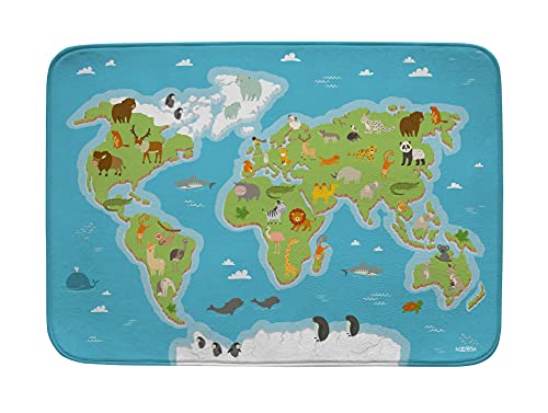 ACHOKA Bodenmatte, rutschfest, Welt, für Babys und Kinder – Mädchen und Jungen, ultra weich, 100 x 150 cm, Spiel- und Dekoration von Achoka