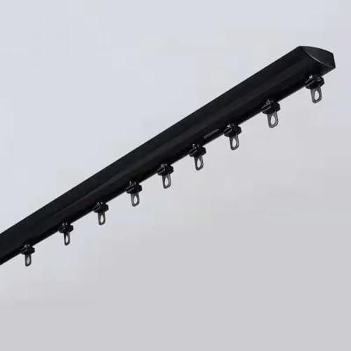 Vorhangschiene Deckenmontage, Schwerlast Aluminium Gardinenschiene Stangen System, Raumteiler Trennwand Vorhang Deckenschienen, Schwarz, Weiß, Für Fenster, Schlafzimmer, Dusche,(Size:5M,Color:Black) Vorhangschiene Deckenmontage, Schwerlast Aluminium Gardinenschiene Stangen System, Raumteiler Trennwand Vorhang Deckenschienen, Schwarz, Weiß, Für Fenster, Schlafzimmer, Dusche,(Size:5M,Color:Black) von ACHZYFT