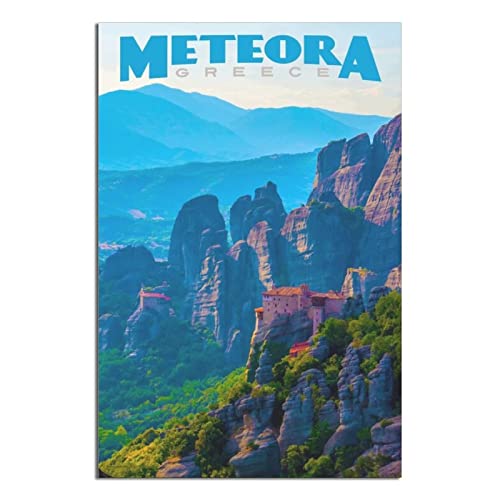 ACIDI Kunstdruck Poster 60 * 90cm Meteora Mountains Drucken Bilderbilder für Wohnzimmer Schlafzimmer Dekoration Kein Rahmen von ACIDI